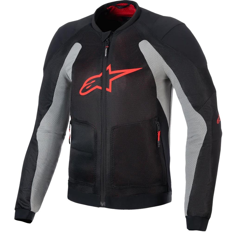 Alpinestars TROOP-AIR PRO motorjack zwart-lichtgrijs-rood
