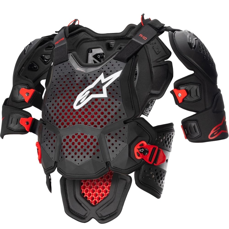 Alpinestars A-10 2 carrosseriebeschermer zwart-antraciet-rood