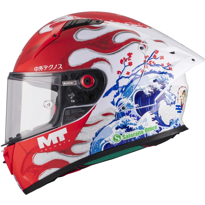 Integraal motorhelm KRE + S Yamanaka A5 rood-wit