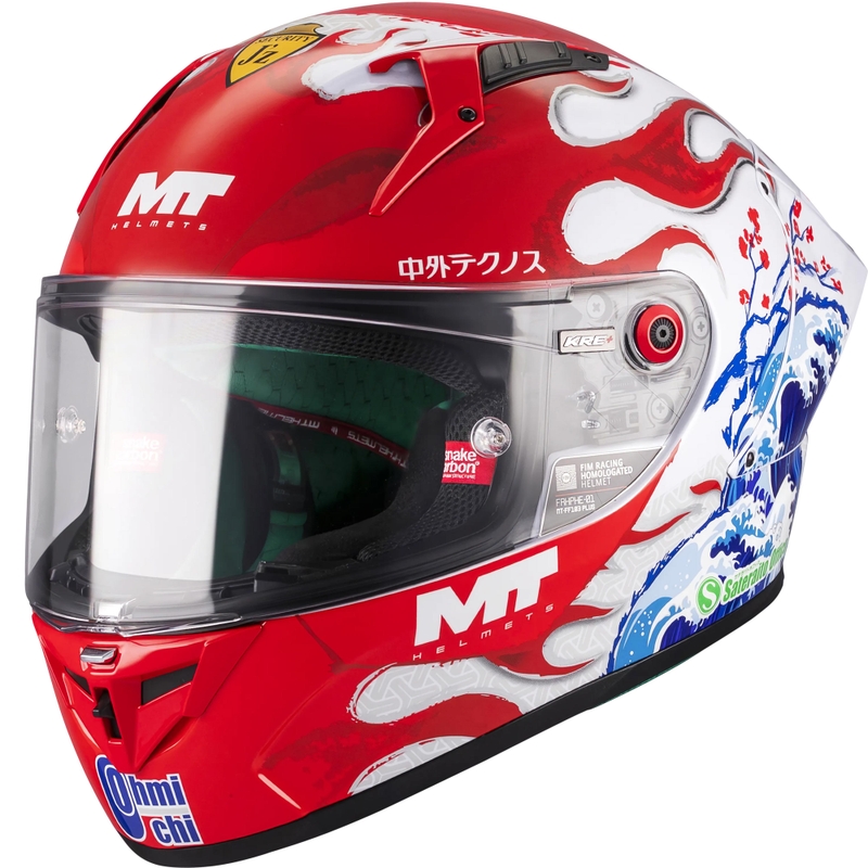 Integraal motorhelm KRE + S Yamanaka A5 rood-wit
