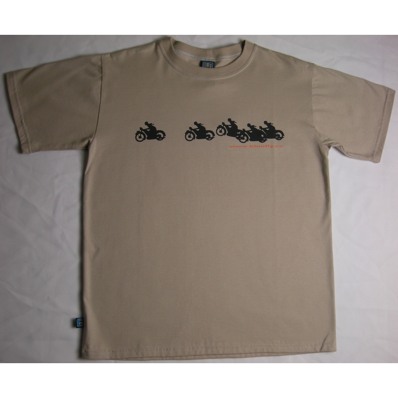 Pánské triko Blue Fly béžové s motivem výprodej