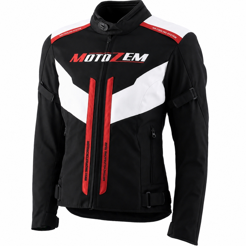 Motozem Team 2 motorjas voor dames, zwart-wit