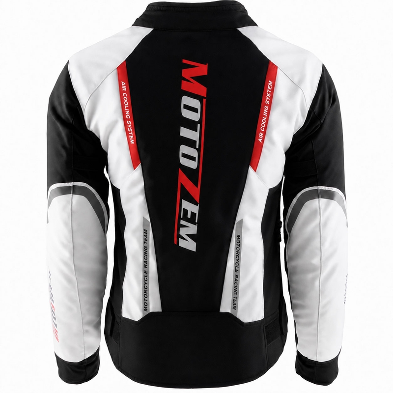 Motozem Team 2 motorjas voor dames, zwart-wit