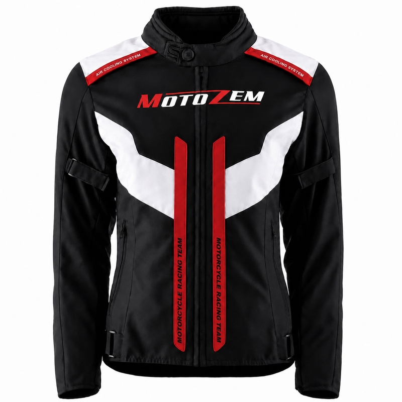 Motozem Team 2 motorjas voor dames, zwart-wit