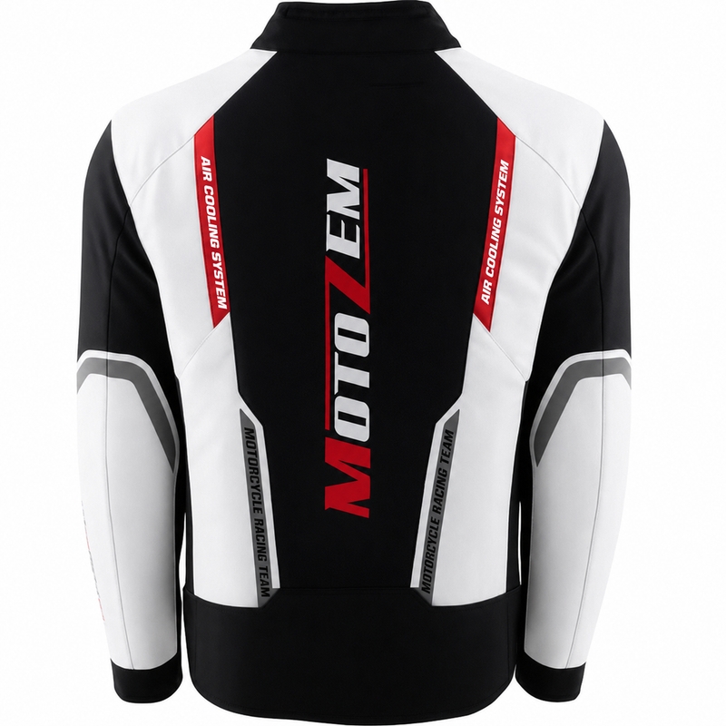 Motozem Team 2 motorjas zwart-wit