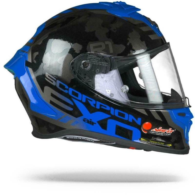 Integrální přilba Scorpion EXO-R1 Air Ogi stříbrno-modrá