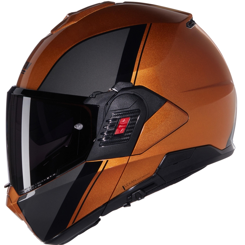 Opklapbare motorhelm Nolan N120-1 Verniciatura Speciale N-COM 343 glanzend okerzwart