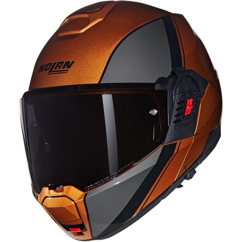 Opklapbare motorhelm Nolan N120-1 Verniciatura Speciale N-COM 343 glanzend okerzwart