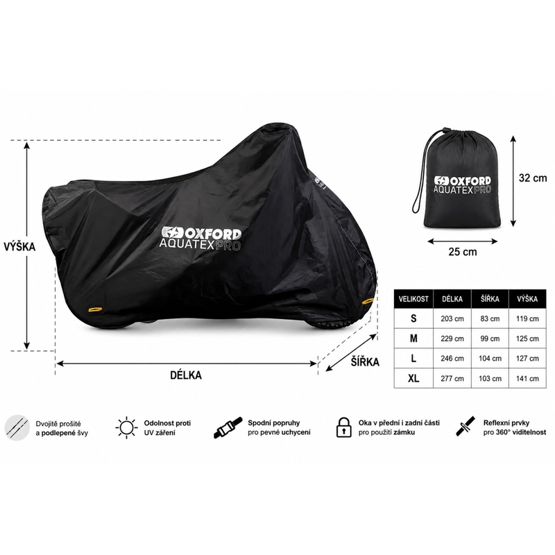 Oxford Aquatex PRO motorhoes zwart