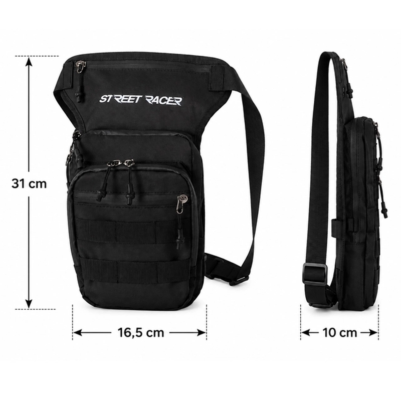 Street Racer Embrace dijbeentas zwart 5 l