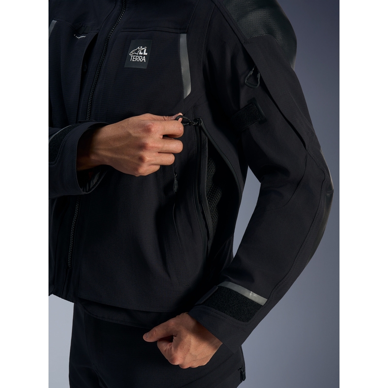 Alpinestars Andes PRO Drystar XF motorjas zwart-donkergrijs