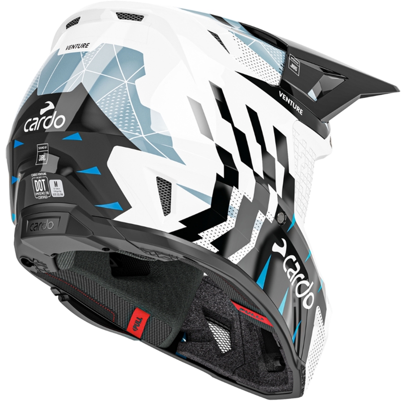 Motocrosshelm met intercom Cardo Venture zwart-wit-grijs