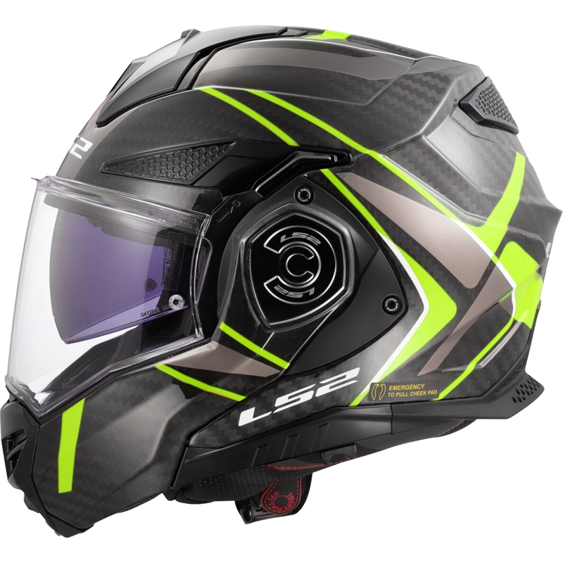 Opklapbare motorhelm LS2 FF901 Advant XC Future II zwart-fluor geel