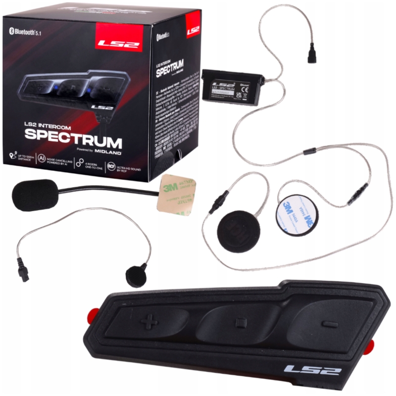 Bluetooth motorfietsintercom LS2 Spectrum zwart