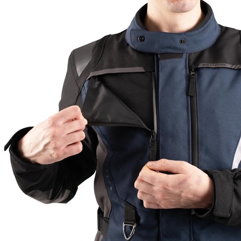 Oxford Montreal 5.0 motorjas blauw-zwart-grijs