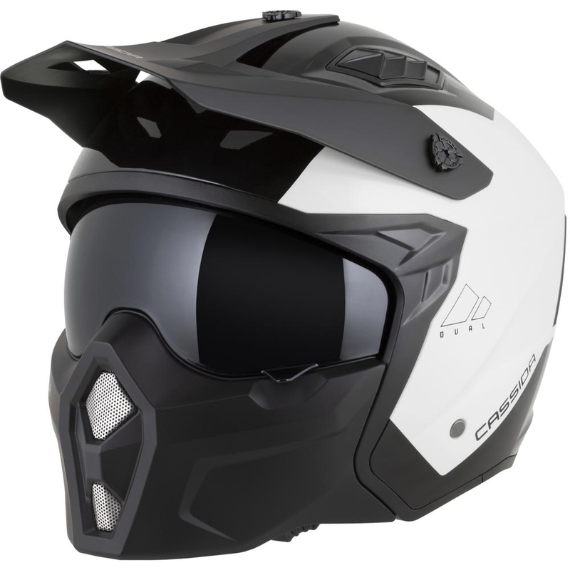Modulaire motorhelm Cassida Cross Country Dual wit-zwart