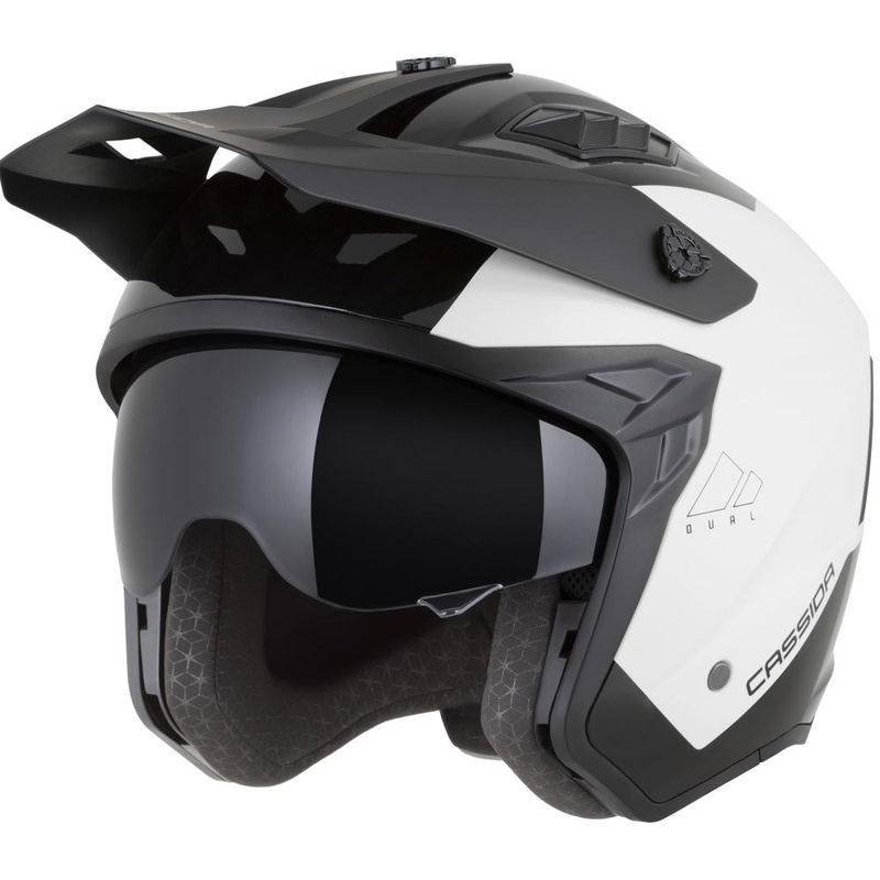 Modulaire motorhelm Cassida Cross Country Dual wit-zwart