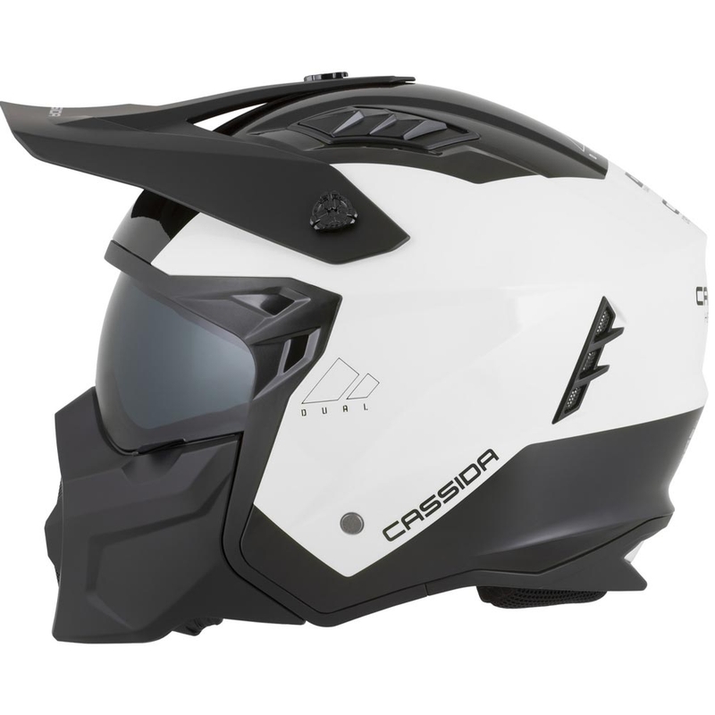 Modulaire motorhelm Cassida Cross Country Dual wit-zwart