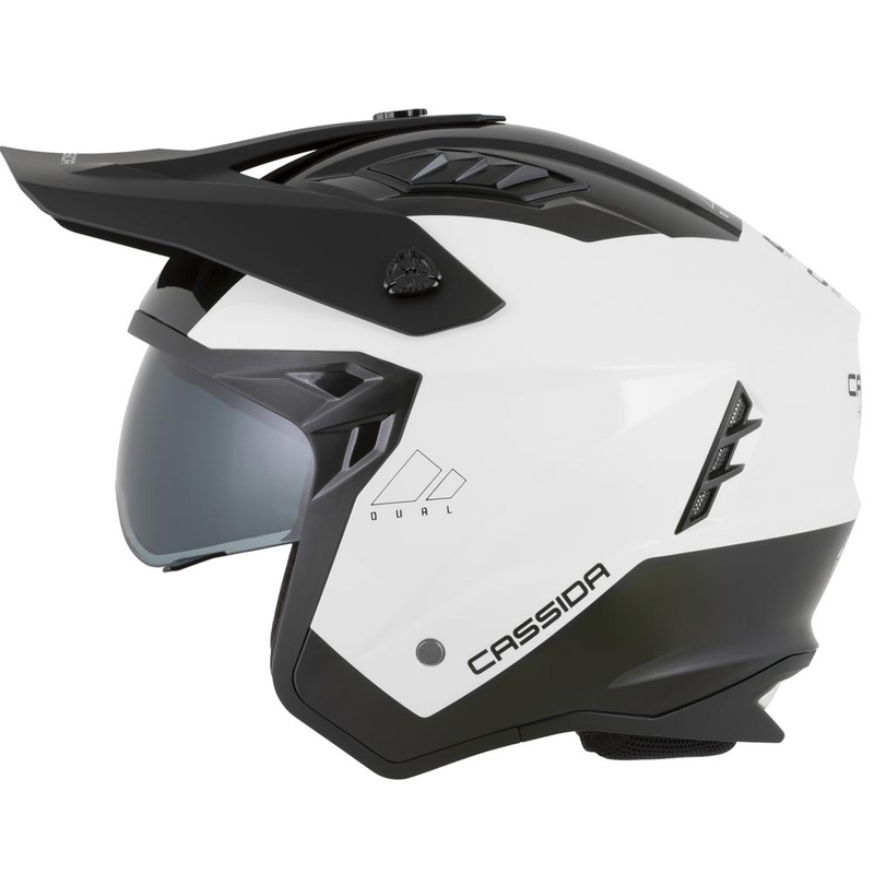 Modulaire motorhelm Cassida Cross Country Dual wit-zwart