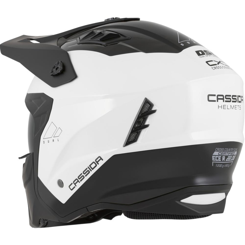 Modulaire motorhelm Cassida Cross Country Dual wit-zwart