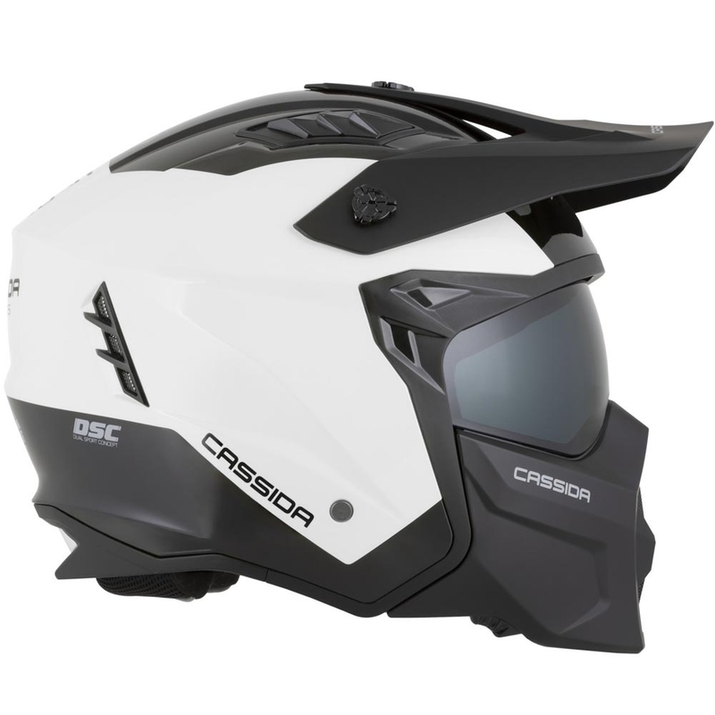 Modulaire motorhelm Cassida Cross Country Dual wit-zwart