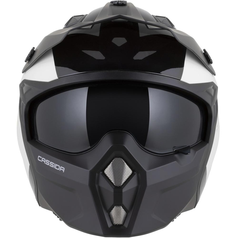 Modulaire motorhelm Cassida Cross Country Dual wit-zwart