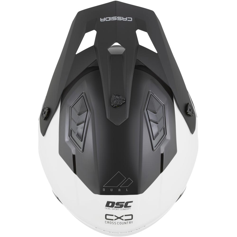 Modulaire motorhelm Cassida Cross Country Dual wit-zwart