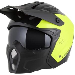 Modulaire motorhelm Cassida Cross Country Dual fluo geel-zwart