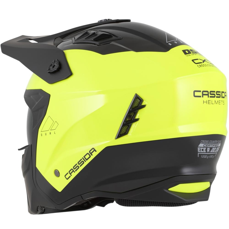 Modulaire motorhelm Cassida Cross Country Dual fluo geel-zwart