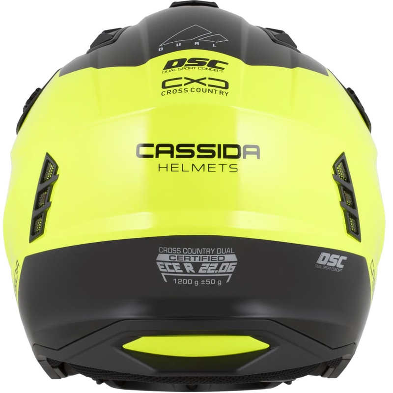 Modulaire motorhelm Cassida Cross Country Dual fluo geel-zwart