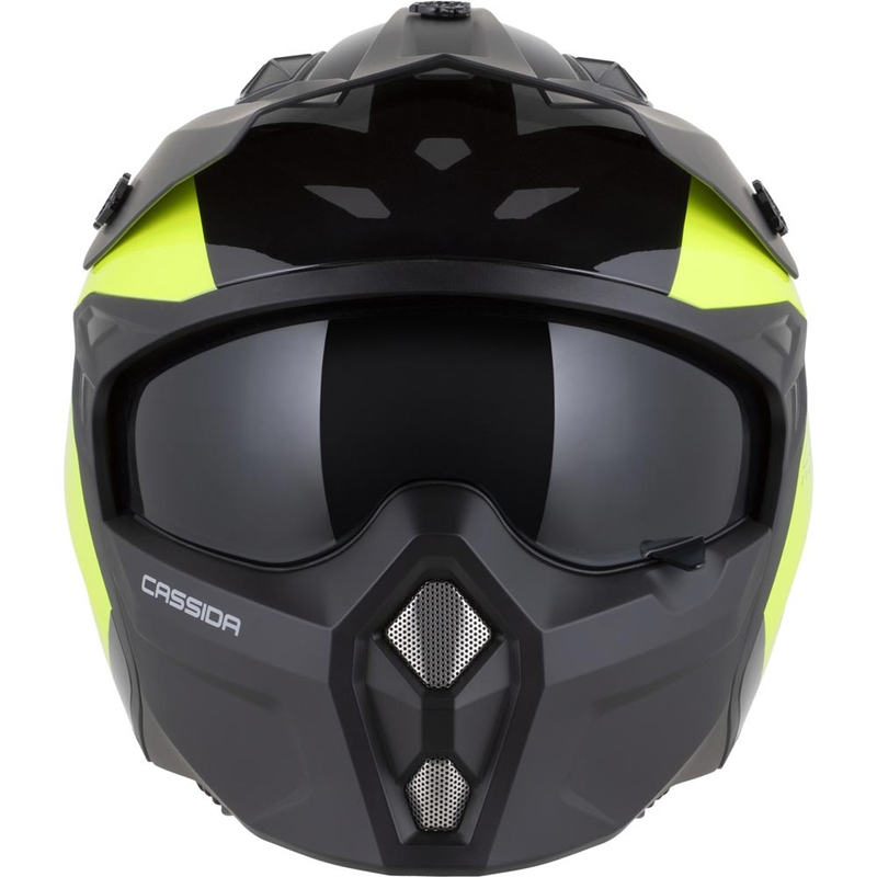 Modulaire motorhelm Cassida Cross Country Dual fluo geel-zwart