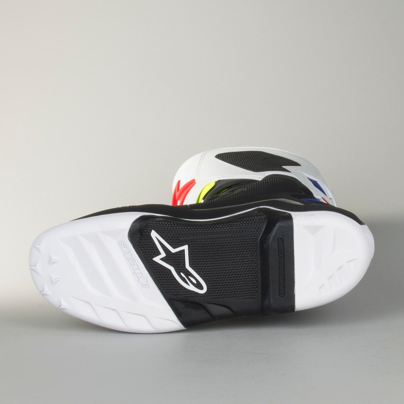 Boty na motorku Alpinestars Tech 7 bílo-černo-modro-červeno-fluo žluté
