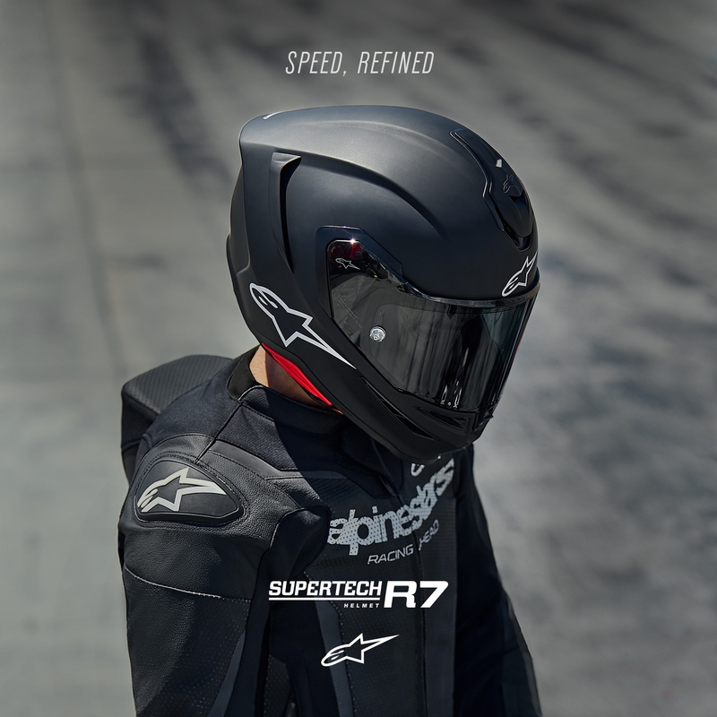 Alpinestars S-R7 Solid integraalhelm voor motorfietsen, matzwart
