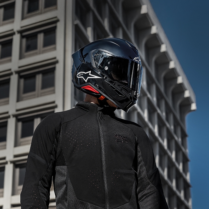 Alpinestars S-R7 Solid integraalhelm voor motorfietsen, zwart