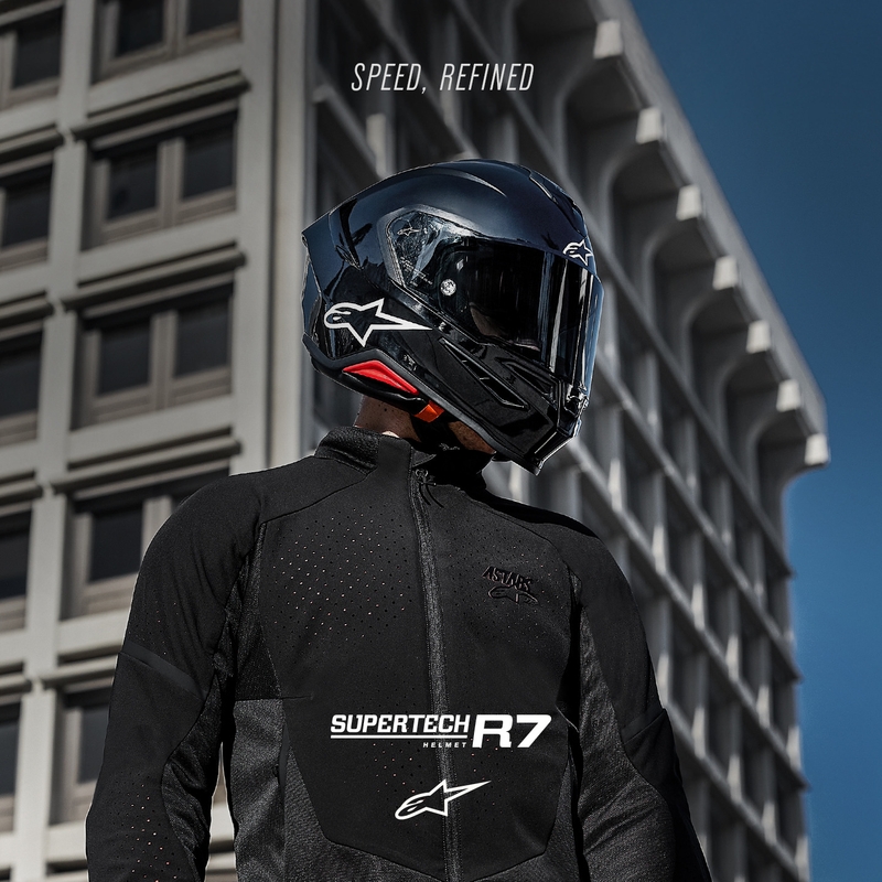 Alpinestars S-R7 Solid integraalhelm voor motorfietsen, zwart