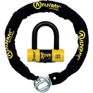 AUVRAY X-Lock schijfslot met ketting 120 cm zwart-geel