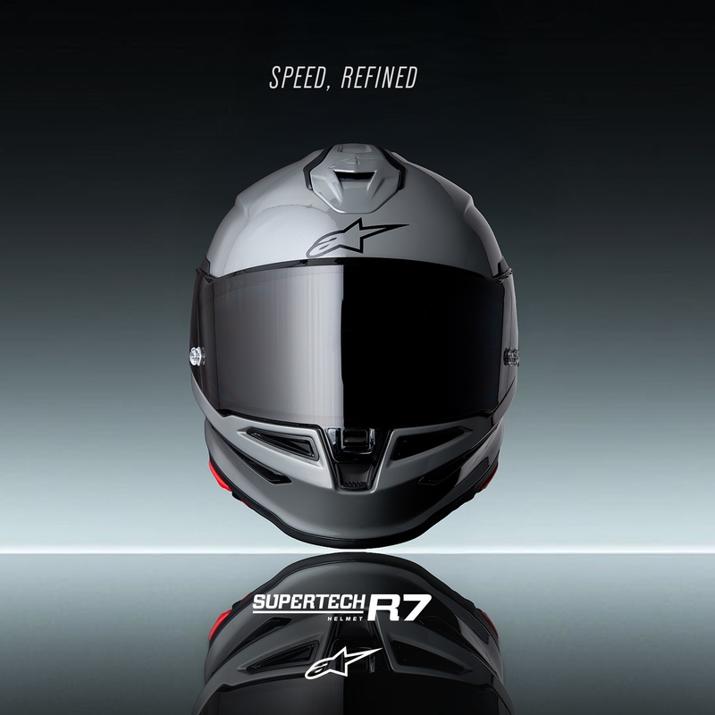 Alpinestars S-R7 Solid integraalhelm voor motorfietsen, grijs