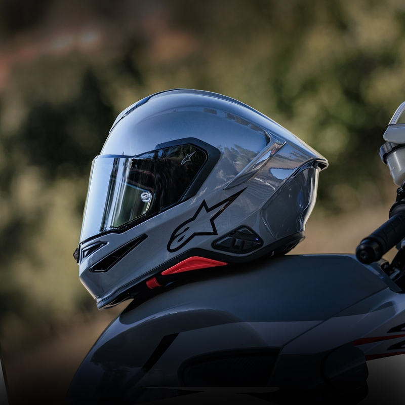 Alpinestars S-R7 Solid integraalhelm voor motorfietsen, grijs