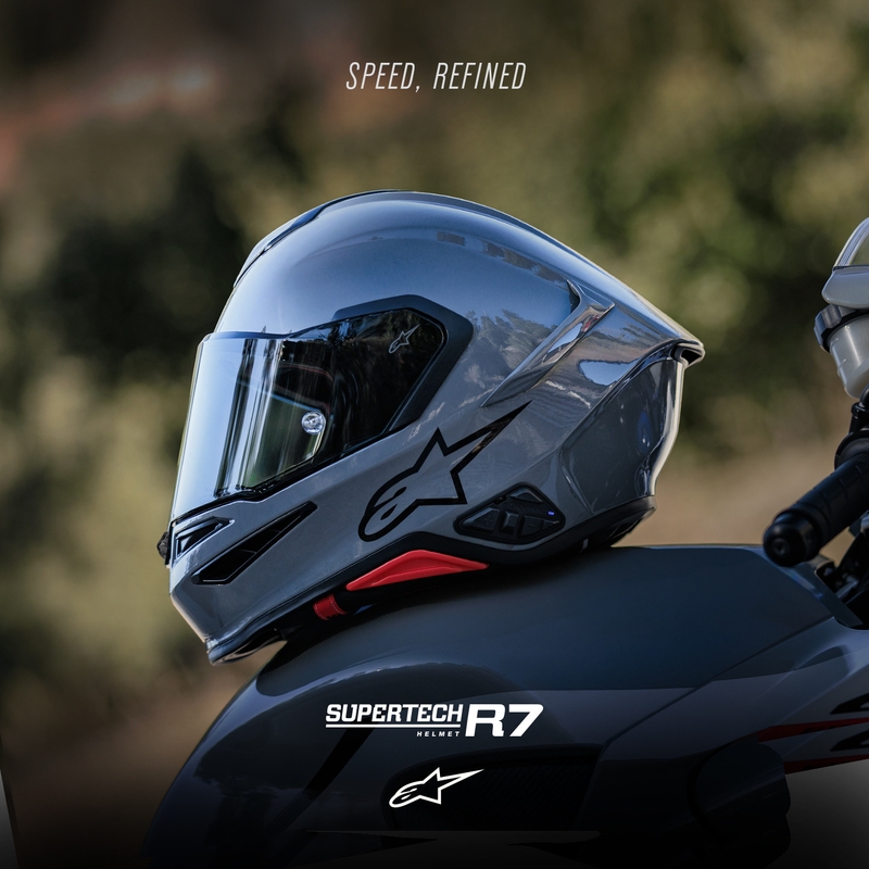 Alpinestars S-R7 Solid integraalhelm voor motorfietsen, grijs