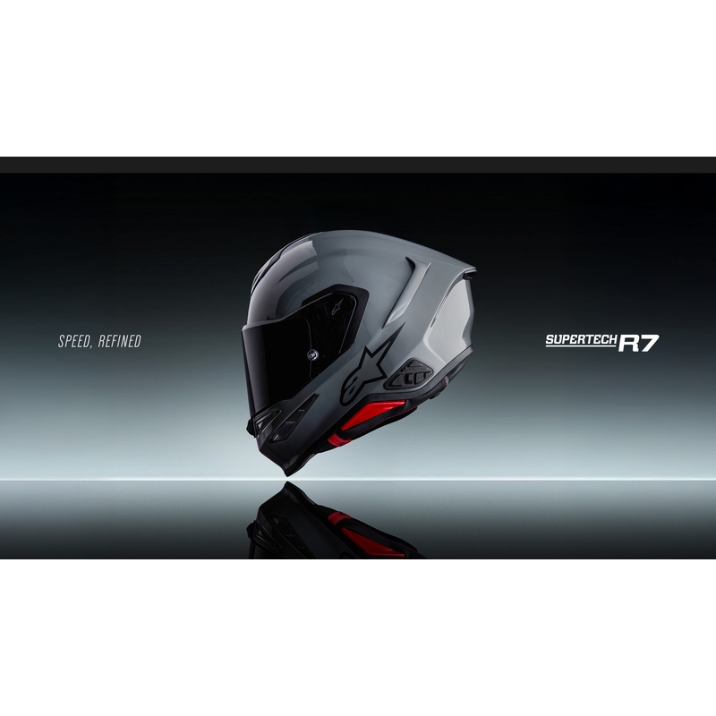 Alpinestars S-R7 Solid integraalhelm voor motorfietsen, grijs
