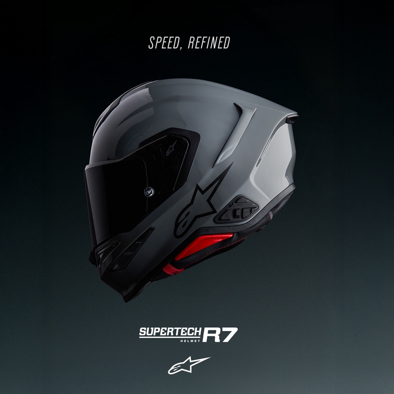 Alpinestars S-R7 Solid integraalhelm voor motorfietsen, grijs