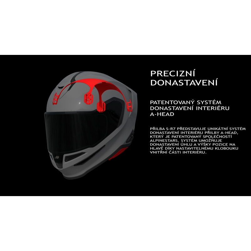 Alpinestars S-R7 Solid integraalhelm voor motorfietsen, grijs