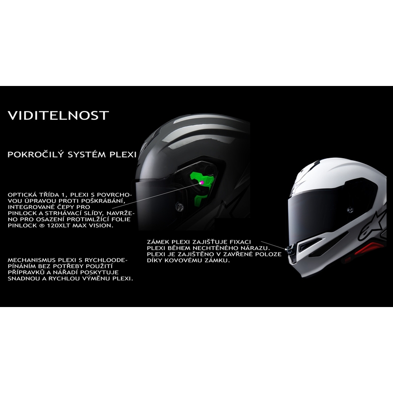 Alpinestars S-R7 Zeal integraalhelm voor motorfietsen, zwart-blauw-fluo roze-wit