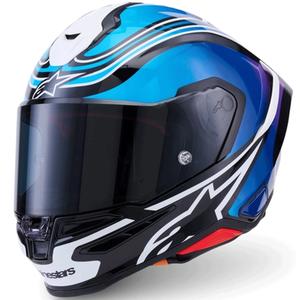 Alpinestars S-R7 Zeal integraalhelm voor motorfietsen, zwart-blauw-fluo roze-wit