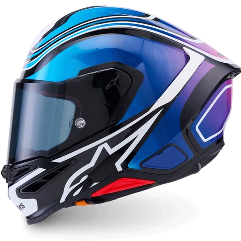 Alpinestars S-R7 Zeal integraalhelm voor motorfietsen, zwart-blauw-fluo roze-wit