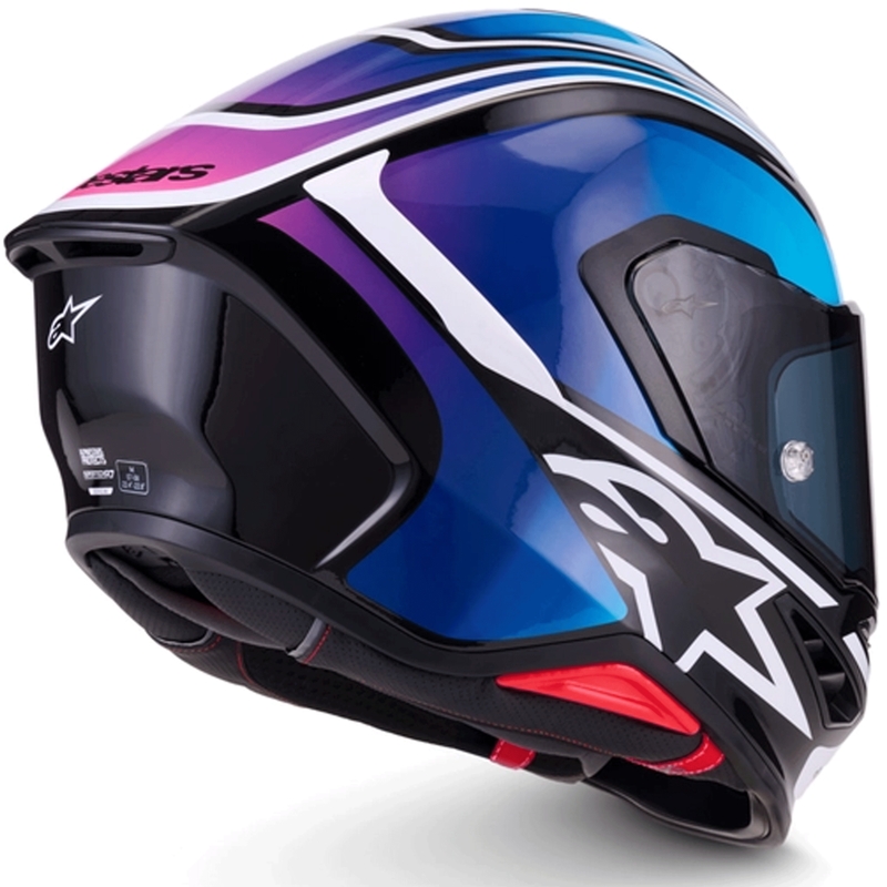Alpinestars S-R7 Zeal integraalhelm voor motorfietsen, zwart-blauw-fluo roze-wit