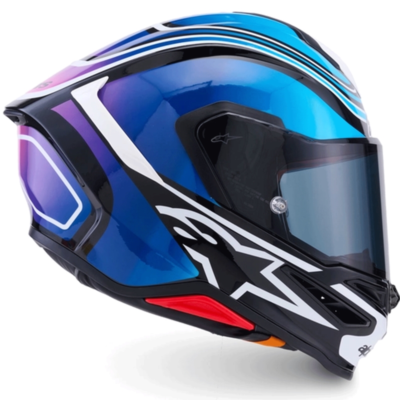 Alpinestars S-R7 Zeal integraalhelm voor motorfietsen, zwart-blauw-fluo roze-wit