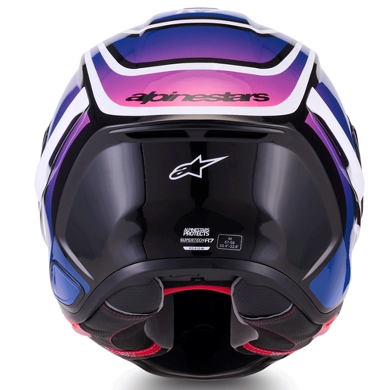 Alpinestars S-R7 Zeal integraalhelm voor motorfietsen, zwart-blauw-fluo roze-wit