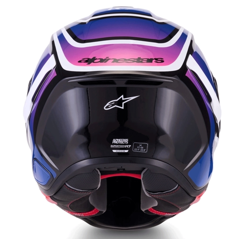 Alpinestars S-R7 Zeal integraalhelm voor motorfietsen, zwart-blauw-fluo roze-wit