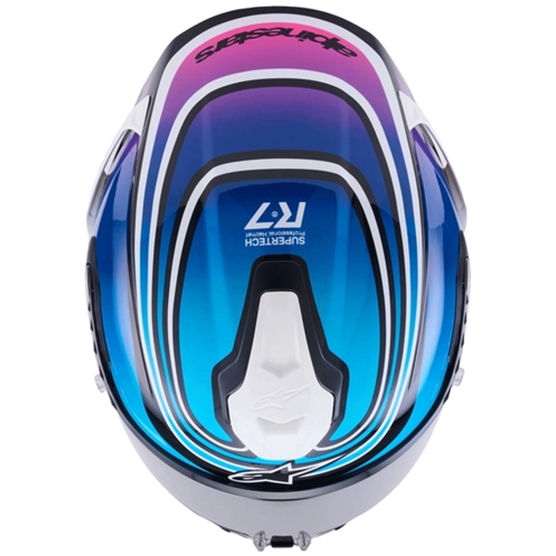 Alpinestars S-R7 Zeal integraalhelm voor motorfietsen, zwart-blauw-fluo roze-wit